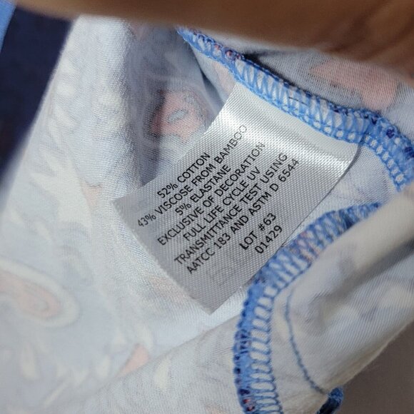 Coolibar Medium St Lucia Tunic Top UPF 50+ UV Protection Blue Floral Long Sleeve - Picture 5 of 5